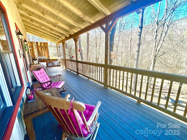 view of wooden deck