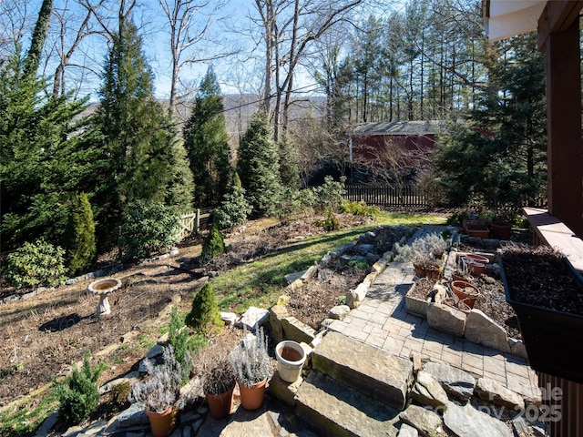 view of yard featuring fence