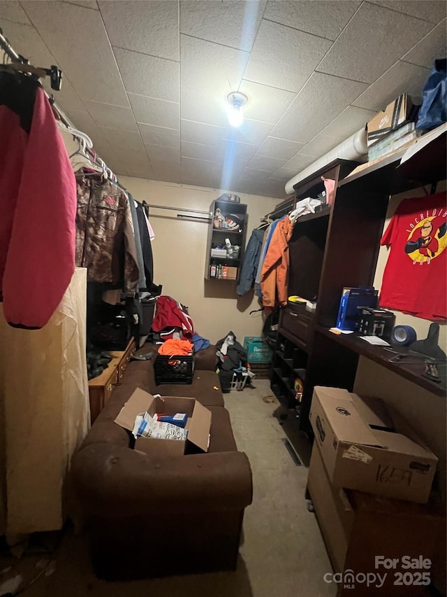 spacious closet featuring carpet flooring