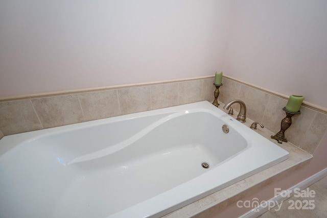 bathroom featuring a garden tub