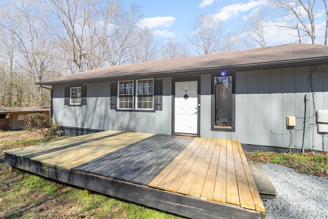 exterior space with a wooden deck