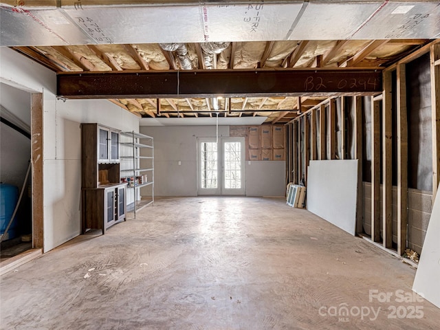 garage with french doors