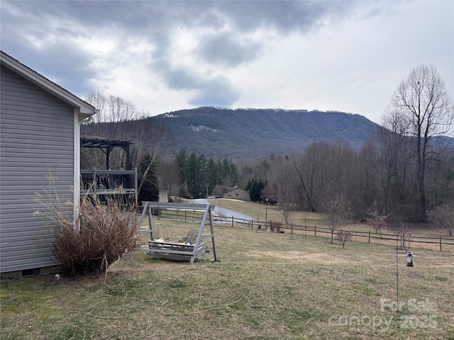 view of mountain feature featuring a rural view