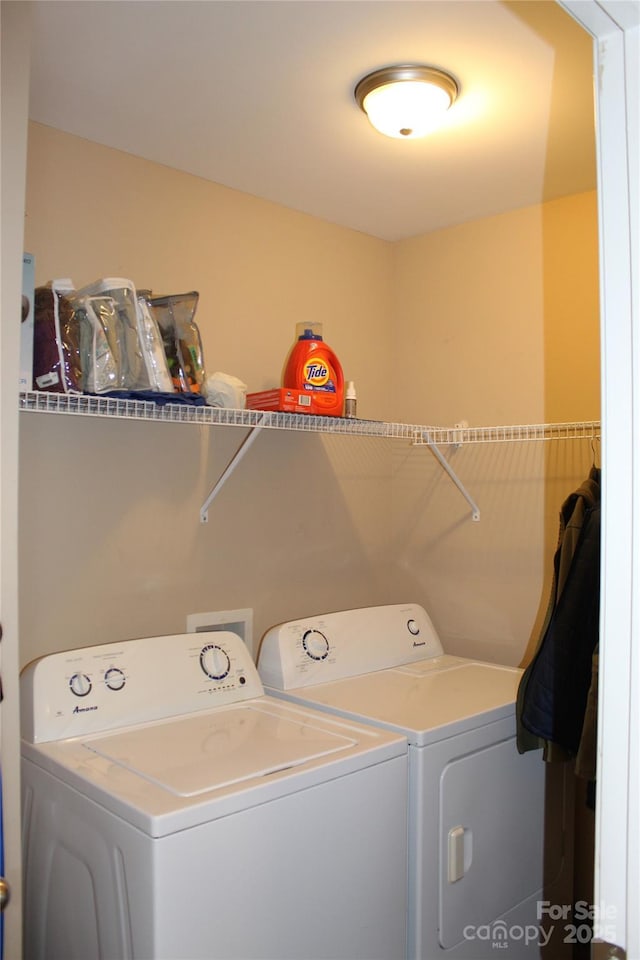 laundry room with laundry area and washer and clothes dryer