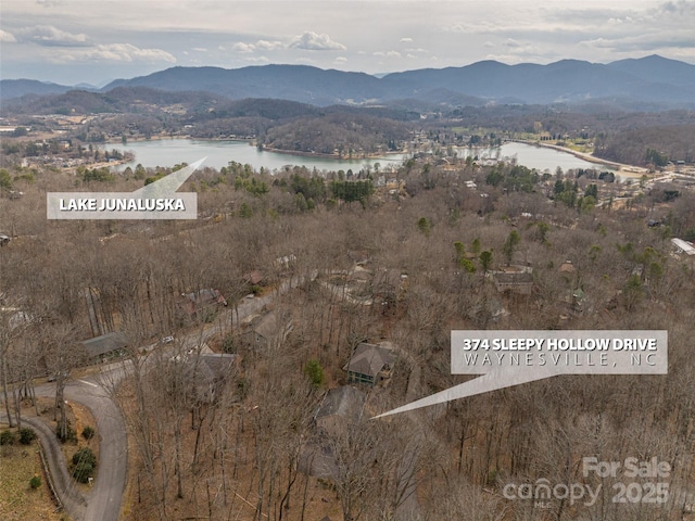 property view of mountains featuring a water view