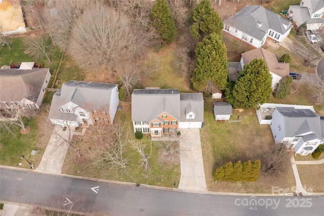 aerial view featuring a residential view