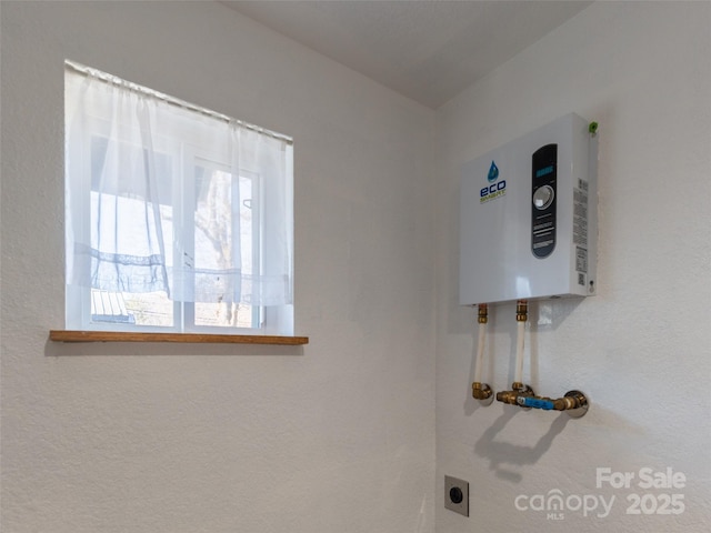 interior space with tankless water heater