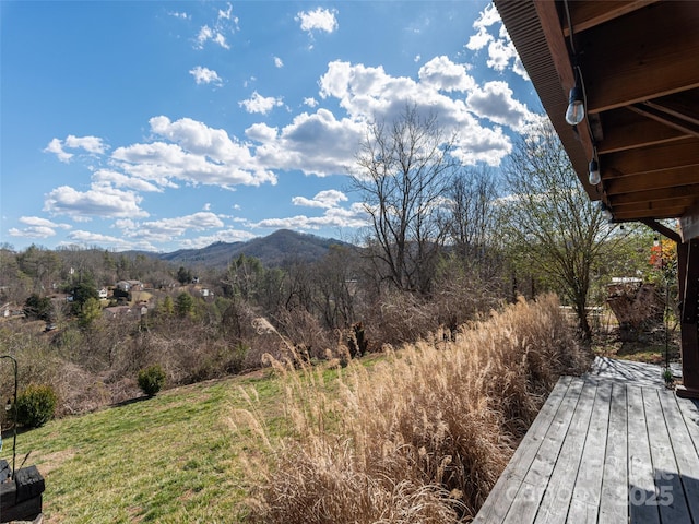 exterior space with a mountain view