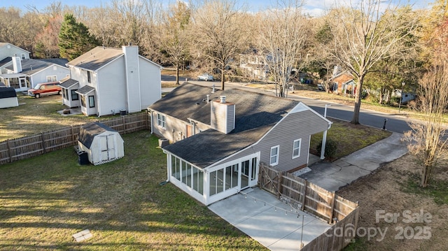 aerial view featuring a residential view