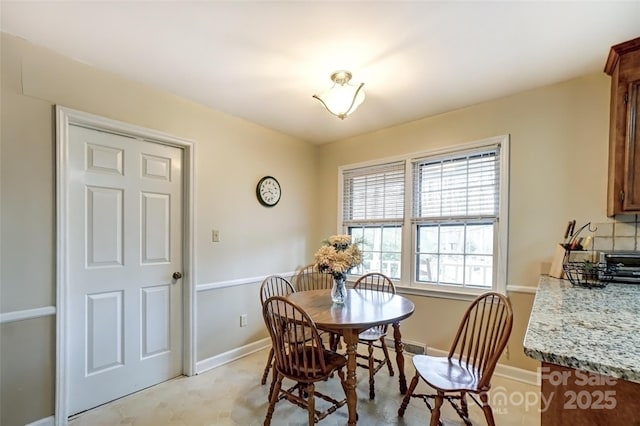 dining area with baseboards