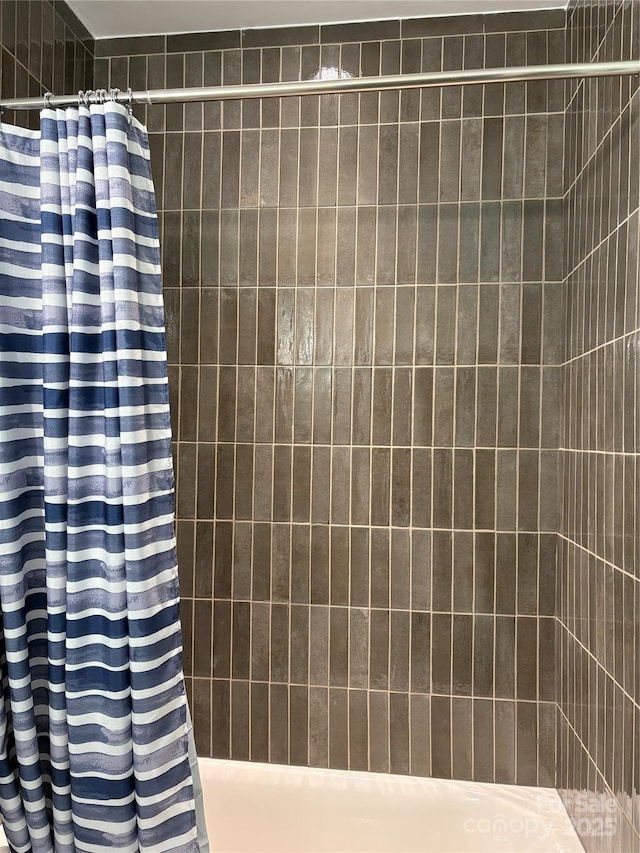 full bathroom featuring a shower with curtain