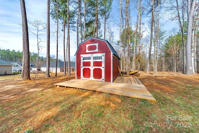 view of shed