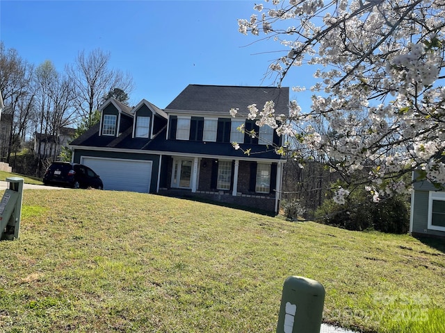 12662 Woodside Falls Rd, Pineville, NC 28134 - view of front of home with a garage and a front lawn