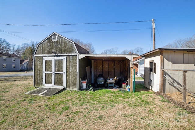 view of shed