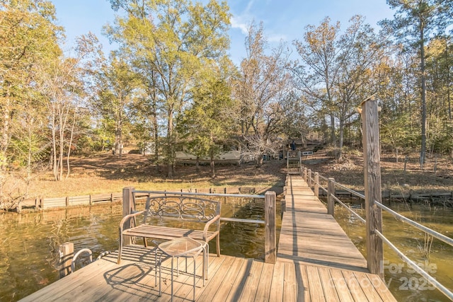 view of dock area