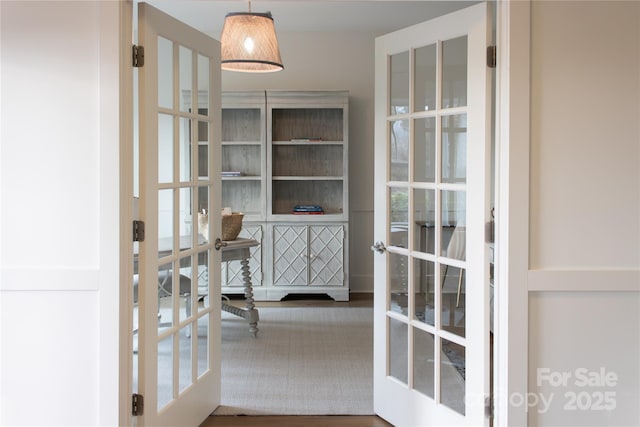 doorway to outside featuring french doors