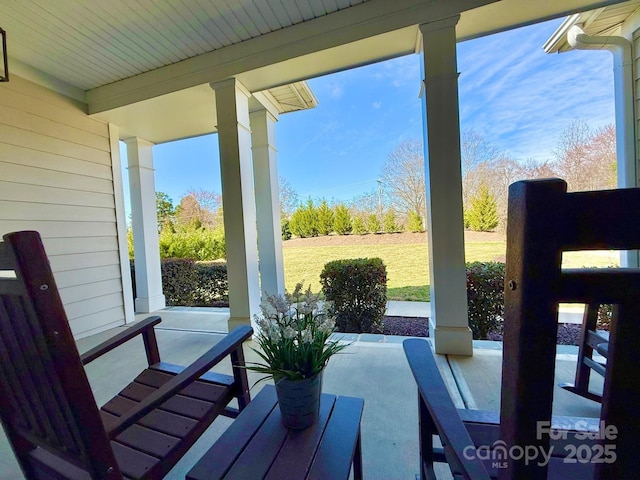 view of patio / terrace featuring covered porch