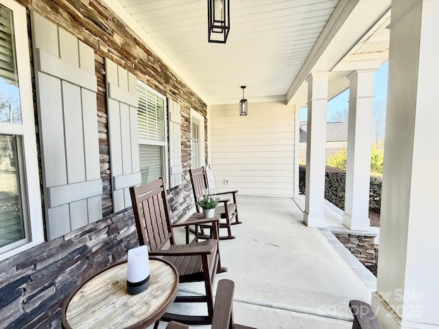 view of patio with covered porch