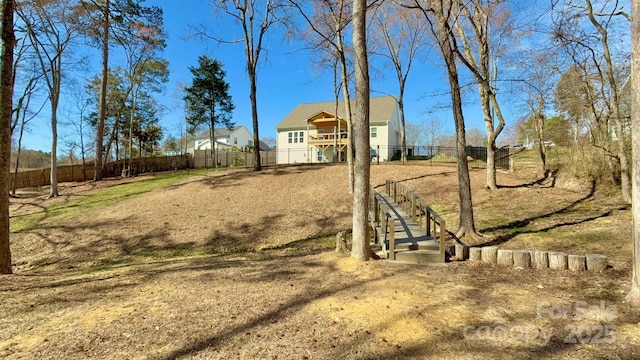 view of yard with fence