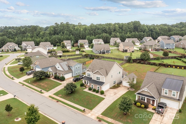 bird's eye view with a residential view