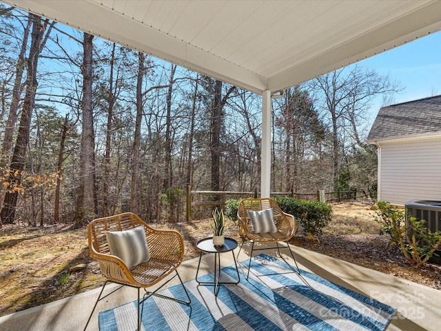 view of patio / terrace featuring central air condition unit