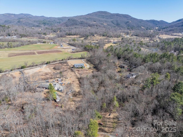 aerial view featuring a mountain view