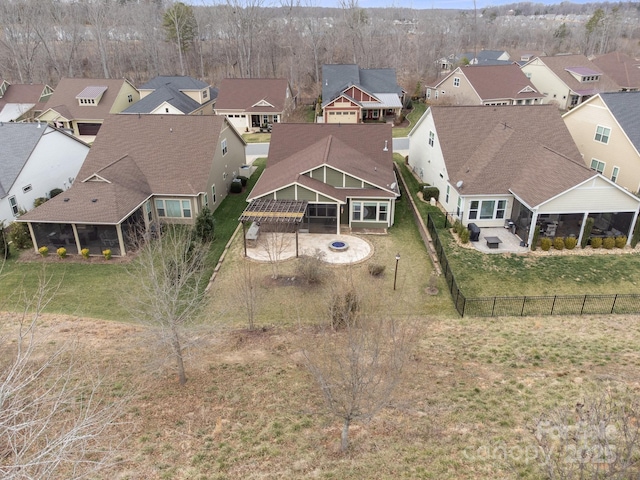 bird's eye view featuring a residential view