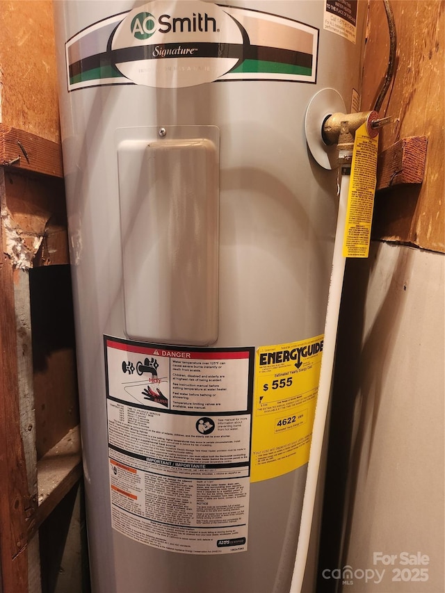 interior details with electric water heater