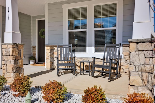 view of patio with a porch