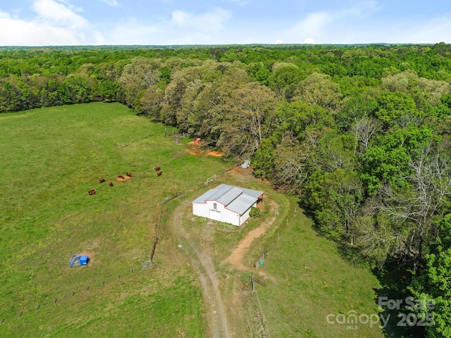 aerial view with a forest view