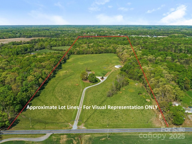 bird's eye view with a forest view