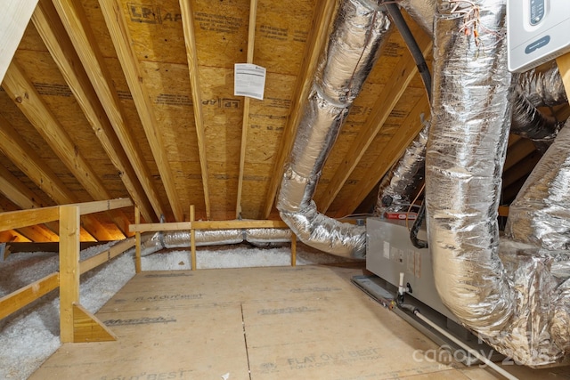 view of unfinished attic