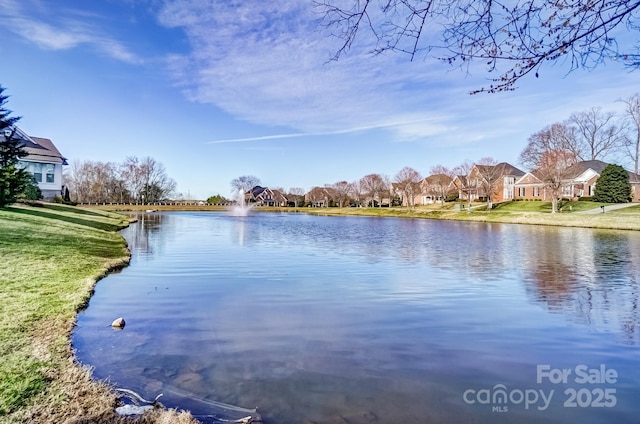 property view of water featuring a residential view