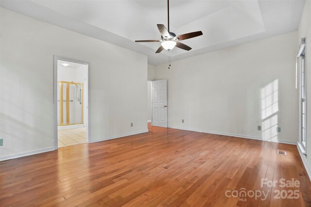8731 Sheltonham Way, Charlotte, NC 28216 - spare room with ceiling fan and light wood-style floors