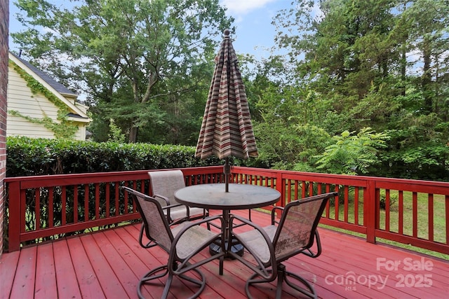 8731 Sheltonham Way, Charlotte, NC 28216 - wooden deck with outdoor dining space