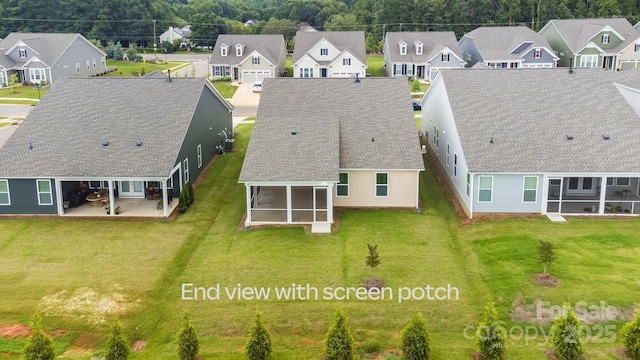 aerial view with a residential view