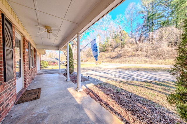 view of patio / terrace with ceiling fan