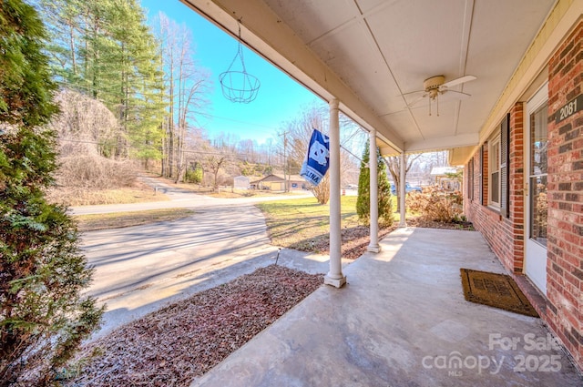 view of patio / terrace with ceiling fan