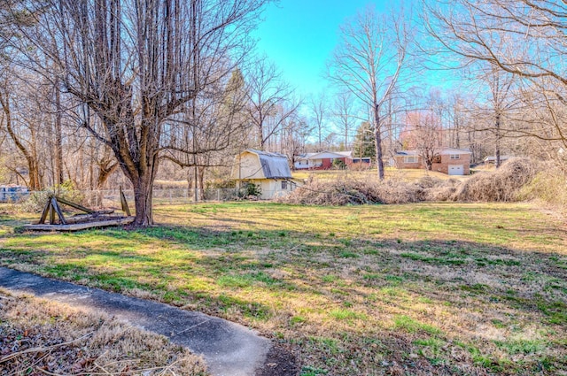 view of yard with fence