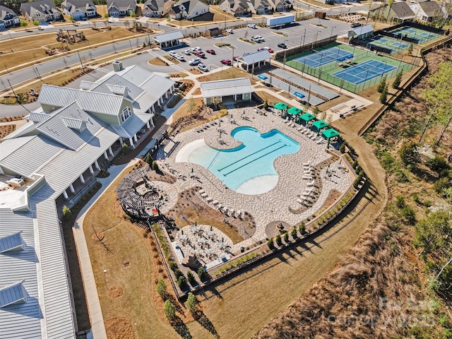 bird's eye view with a residential view