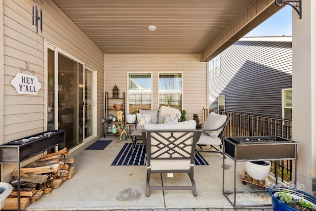 view of patio featuring an outdoor hangout area