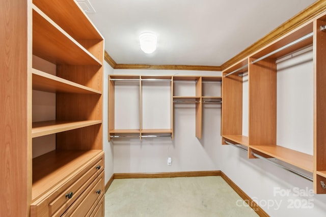 walk in closet with carpet floors and visible vents