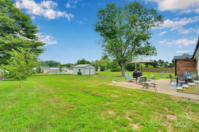 905 Blalock Dr, Kings Mountain, NC 28086 - view of yard featuring a patio and an outbuilding