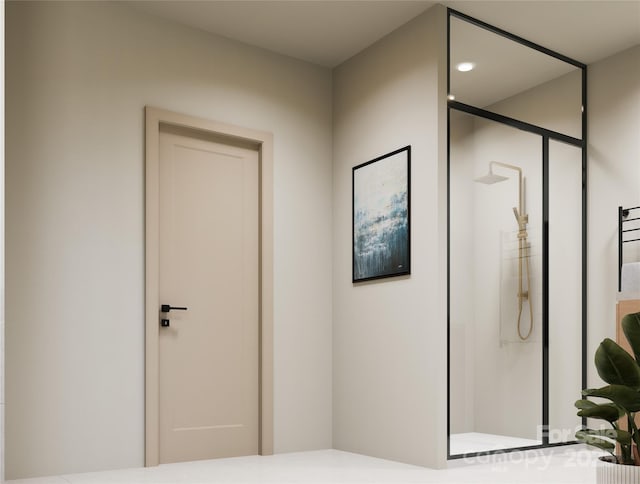 508 Hearthstone Way, Horse Shoe, NC 28742 - full bathroom with recessed lighting and a stall shower