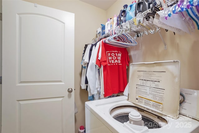 clothes washing area featuring laundry area