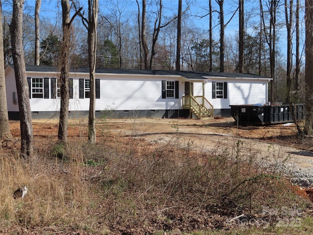 manufactured / mobile home featuring crawl space