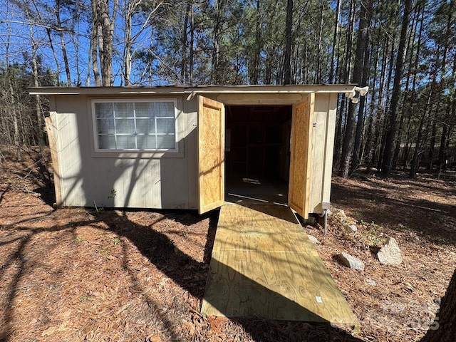 view of shed