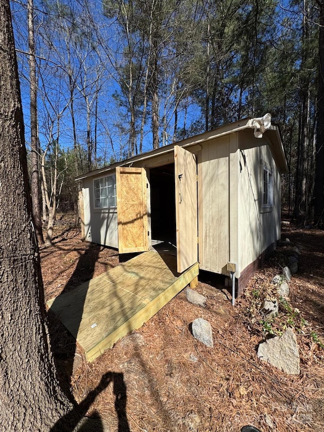 view of shed