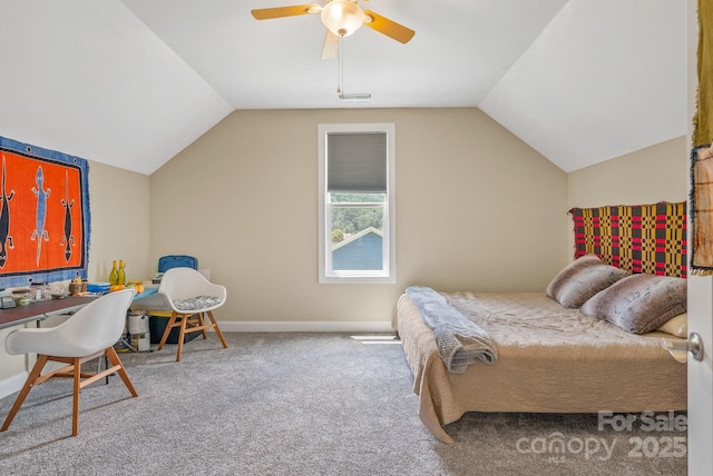 50 Rose Creek Rd, Leicester, NC 28748 - bedroom featuring carpet floors, baseboards, lofted ceiling, and visible vents