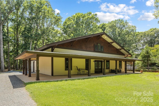 13124 Lemmond Dr, Matthews, NC 28105 - back of house with a yard and french doors